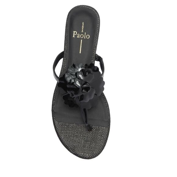 NWT Linea Paolo “Laurel” flower sandals in black.  Size 9 - Picture 6 of 6